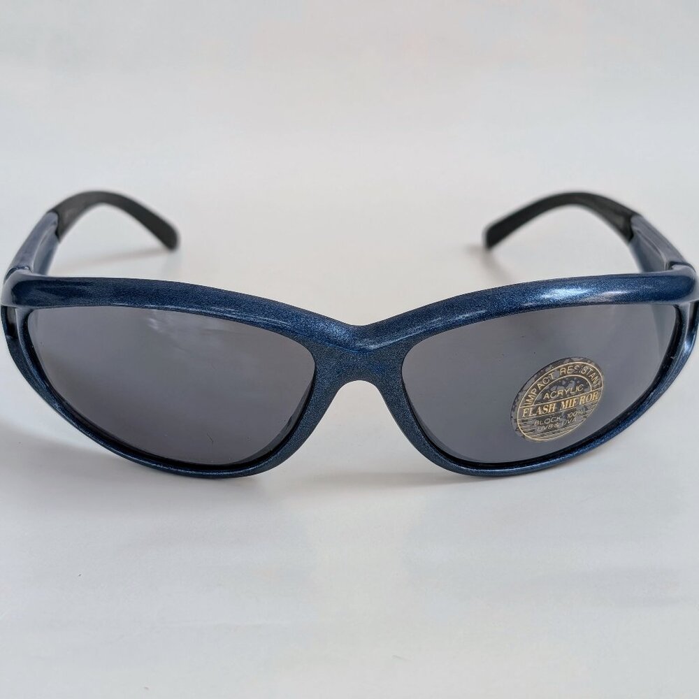NWT Vintage 90's PC Rectangle Sporty Sunglasses (S. Blue)